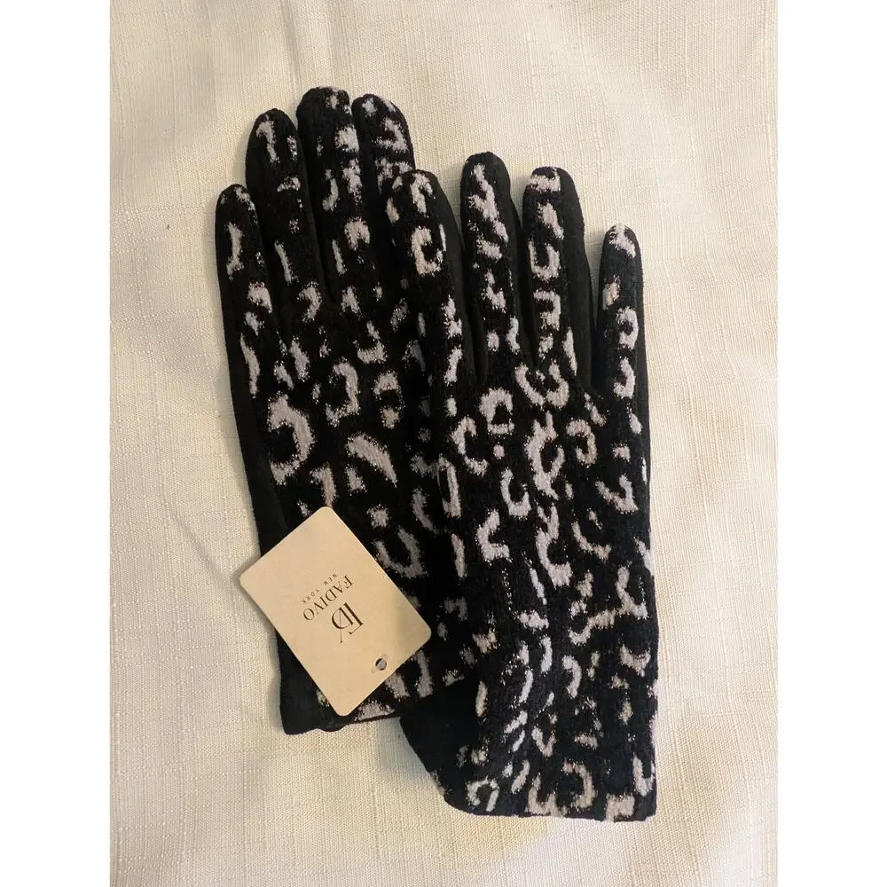 Fadivo New York Animal Print Black Gloves